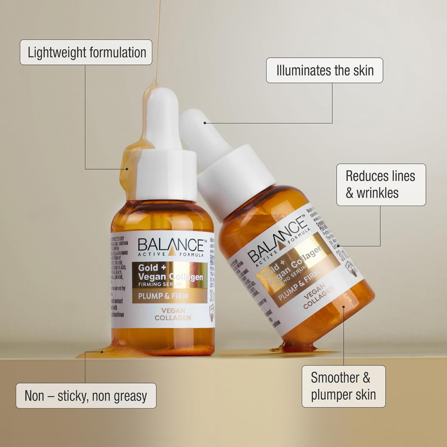 Gold + Marine Collagen Rejuvenating Serum 30ml - Balance Active Formula