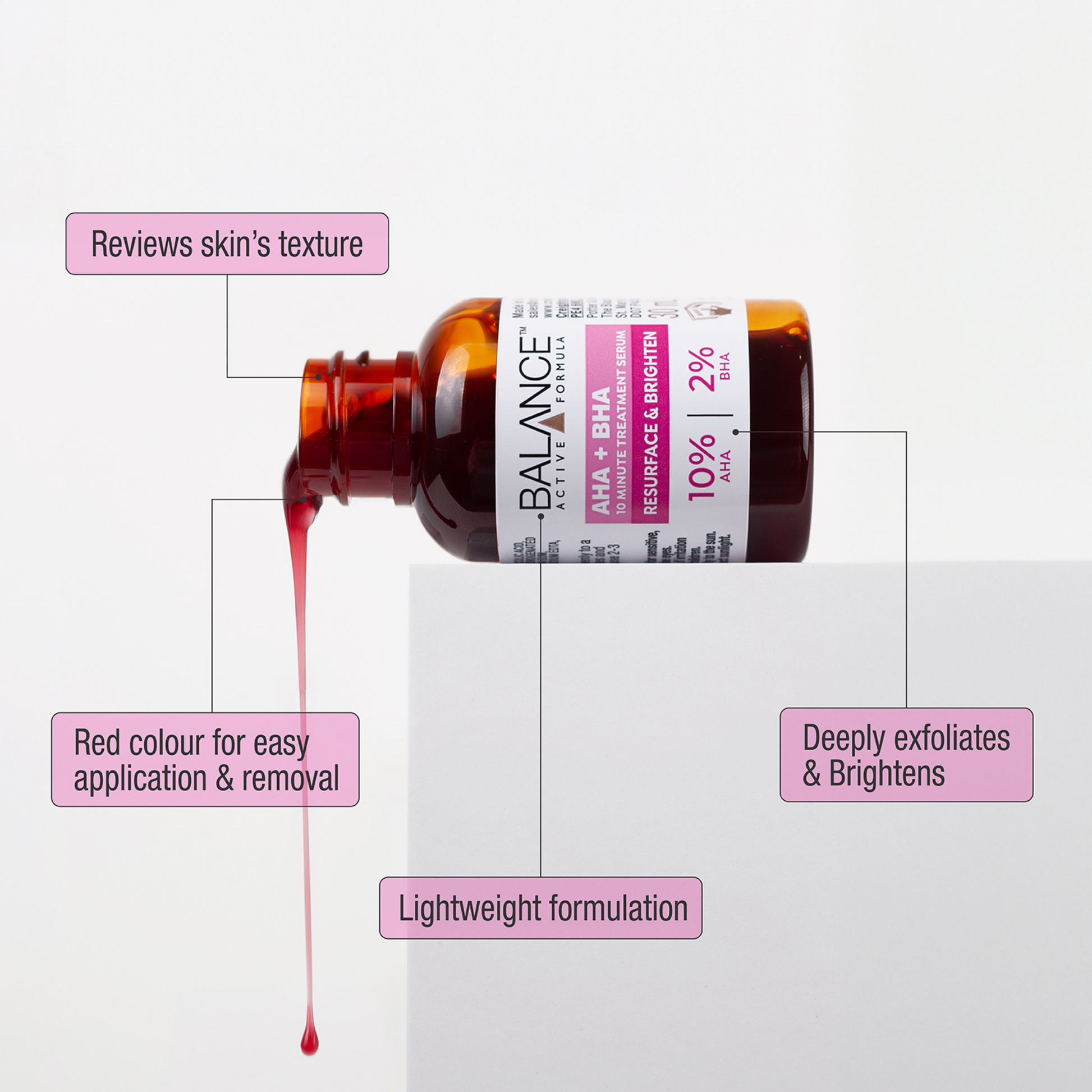 AHA 10% + BHA 2% Retexturising Serum 30ml - Balance Active Formula