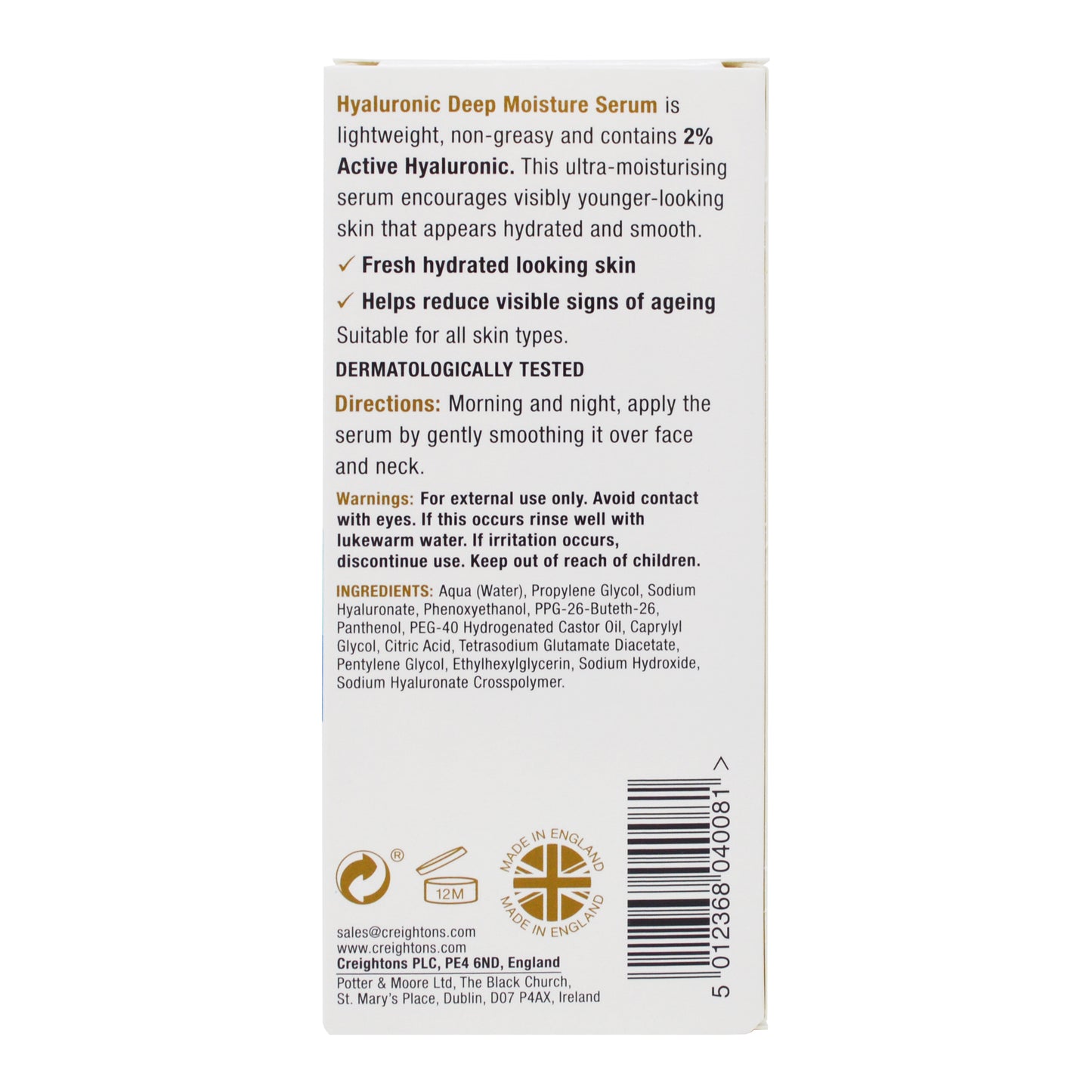Hyaluronic Deep Moisture Serum 30ml - Balance Active Formula