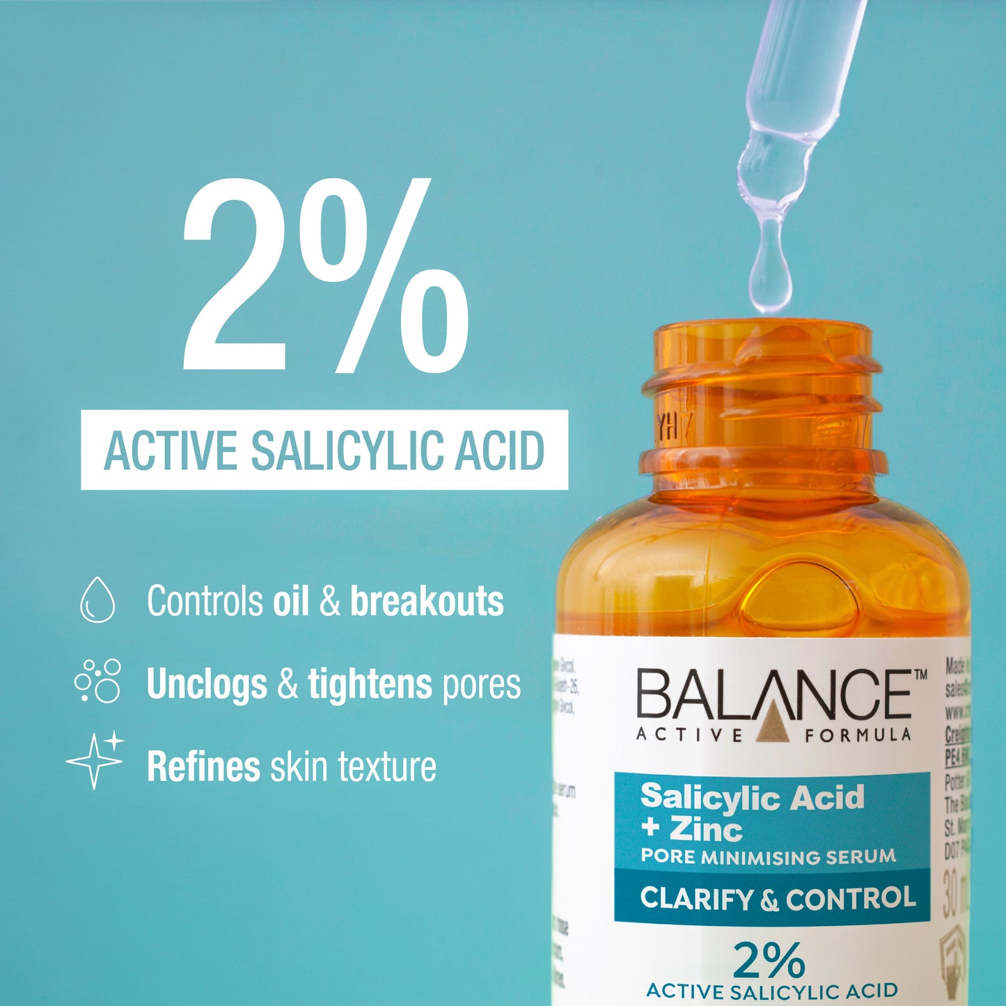 Balance Active Formula Salicylic Acid & Zinc Pore Minimising Serum 30ml - Balance Active Formula