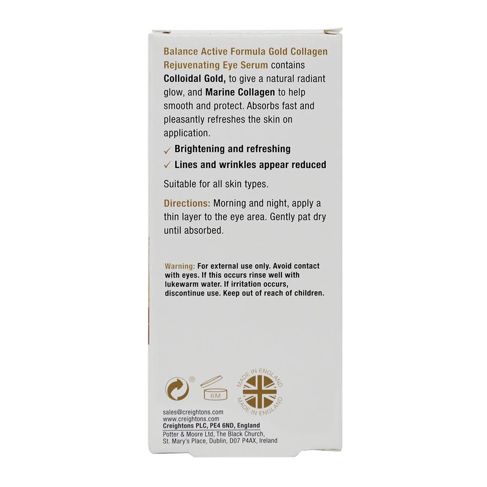 Gold + Marine Collagen Rejuvenating Eye Serum 15ml - Balance Active Formula