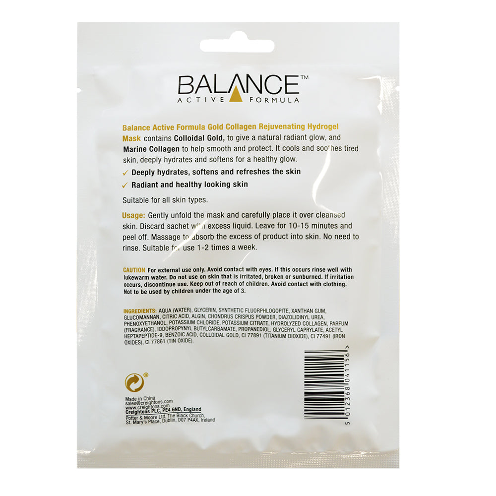 Gold + Marine Collagen Rejuvenating Hydrogel Mask - Balance Active Formula