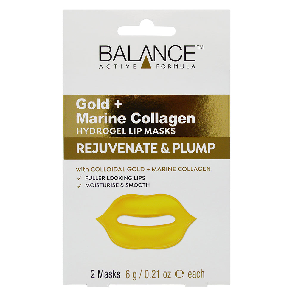 Gold + Marine Collagen Hydrogel Lip Masks - Balance Active Formula