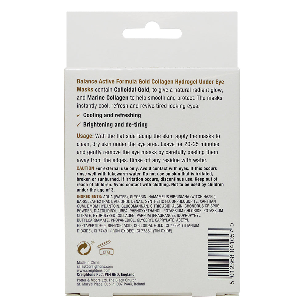Gold + Marine Collagen Hydrogel Under Eye Masks - Balance Active Formula