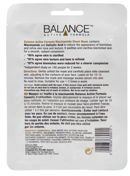 Balance Active Niacinamide Sheet Mask - Balance Active Formula