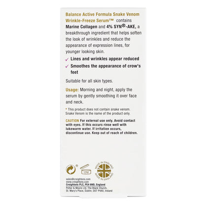 Balance Active Skincare Snake Venom Wrinkle-Freeze Serum 30ml - Balance Active Formula